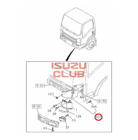 Схема Указатель поворота правый ISUZU модель NPR75/NLR85/NMR85/NQR90/FSR90 =Isuzu Original= *8981554580*