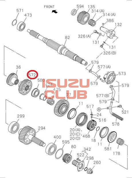 Схема Шестерня 4-й передачи КПП MZW6P FSR90 =Isuzu Original= *8981685000*