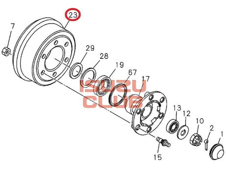 Схема Барабан тормозной передний ISUZU NQR90 4HK1 =Isuzu Original= *8981714720*