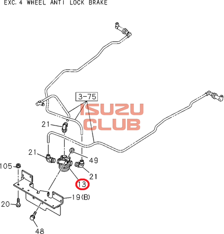 Схема Клапан быстрой разгрузки ISUZU NQR90 4HK1-T =Isuzu Original= *8981722120*
