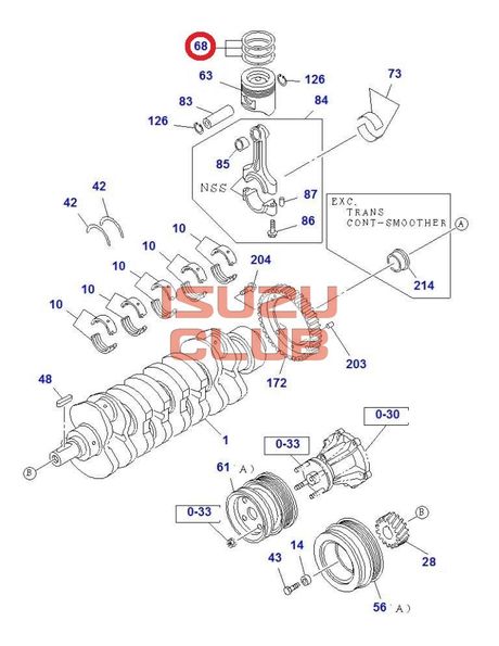 Схема Кольца поршневые мотор 4JJ1 ISUZU NLR/NMR85 =Isuzu Original= *8981857800*