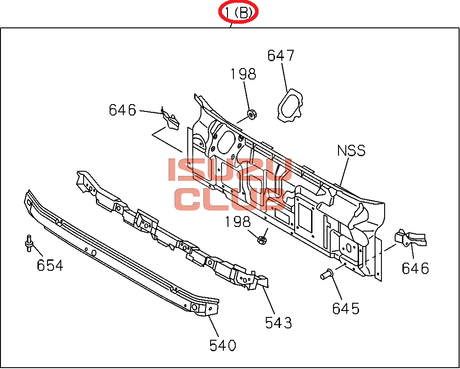 Схема Панель кабины передняя NMR85/NLR85 =Isuzu Original=*8981868560*