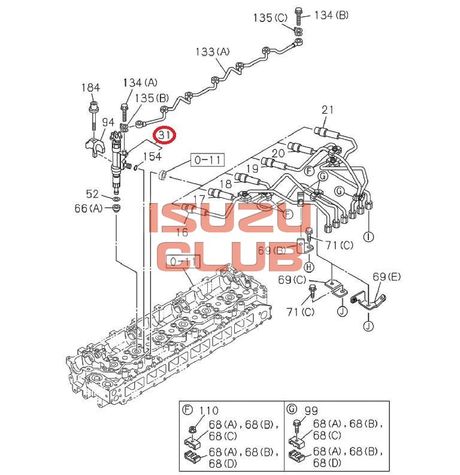Схема Форсунка топливная 4/6HK1 (Е5) NPS75/FSR34/FVR34 =Isuzu Original= *8982074350*