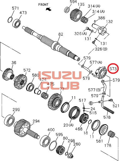 Схема Масляный насос КПП ISUZU MZW/MZX =Isuzu Original= *8982122410*