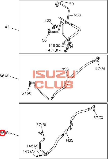 Схема Трубка кондиционера низкого давления ISUZU NQR90/NPR75 =Isuzu Original= *8982223120*