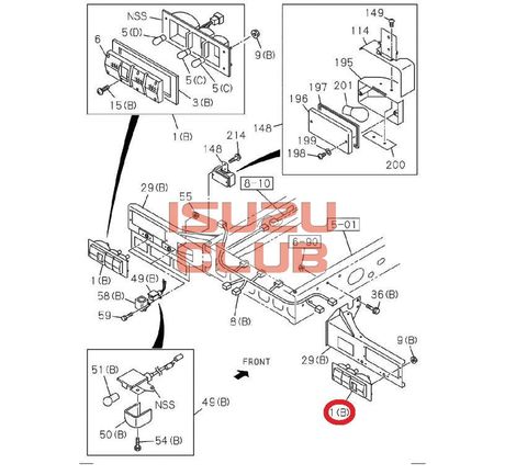 Схема Фонарь задний правый ISUZU FSR90/FVR34 =Isuzu Original= *8982236150*