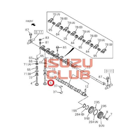 Схема Клапан выпускной двигатель 4HV1 =Isuzu Original= *8982237710*