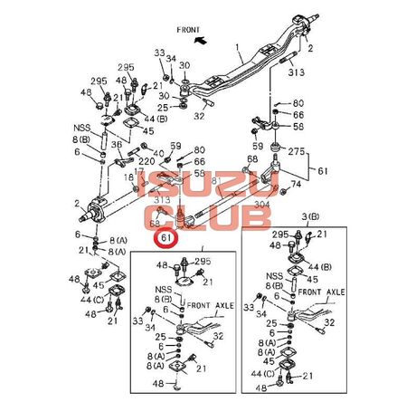 Схема Наконечник рулевой тяги левый ISUZU CYZ51 =Isuzu Original= *8982281010*