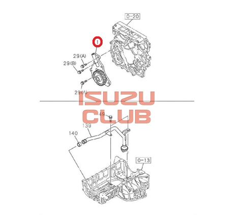 Схема Насос масляный двигателя 4JJ1 NLR85/NMR85 =Isuzu Original= *8982326241*