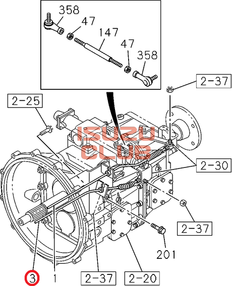 Схема Трос переключения передач КПП ISUZU FVR34 =Isuzu Original= *8982483320*