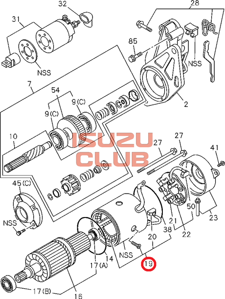Схема Обмотка стартера ISUZU серии-N =Isuzu Original= *8982533060*