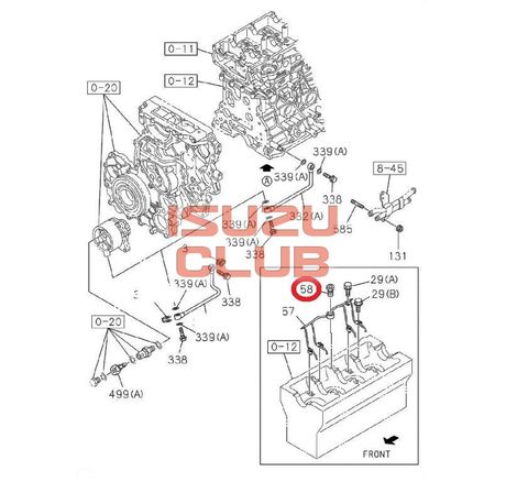 Схема Болт форсунки охлаждения поршневой группы 4JJ1 (клапан) =Isuzu Original= *8982853340*