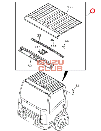 Фотография Панель крыши NQR90/NPR75 =Isuzu Original= *8982873470*