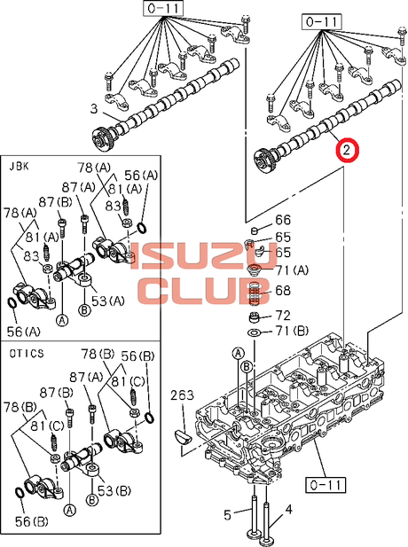 Схема Распредвал впускной 4JJ1-T ISUZU NMR85/NLR85 =Isuzu Original= *8982889401*