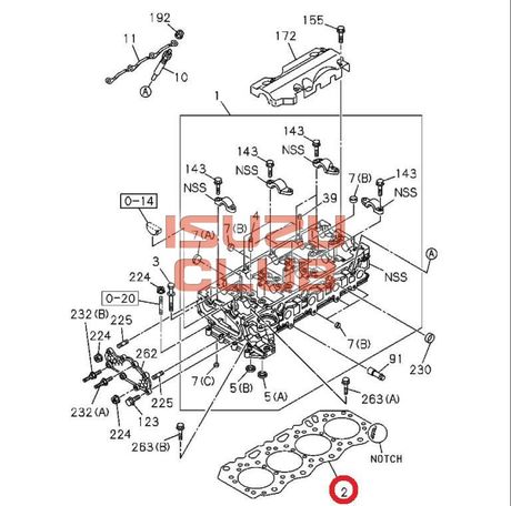 Схема Прокладка ГБЦ 4JJ1 T=1.10 (2 метки) ISUZU NLR/NMR(E3/4) =Isuzu Original= *8982916840*