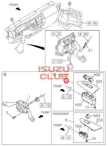 Фотография Кнопки стеклоподъемника левой двери ISUZU N-F серии =Isuzu Original= *8982987510*