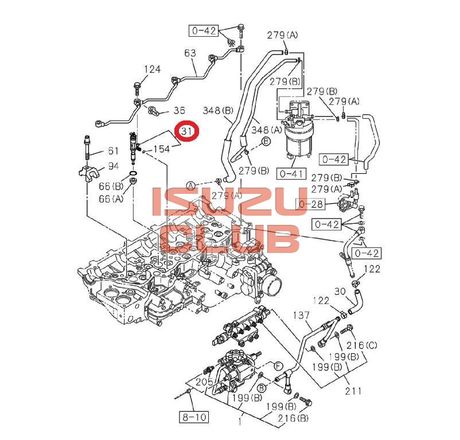 Схема Форсунка топливная NPR75 Evro-5 =Isuzu Original= *8983064750*