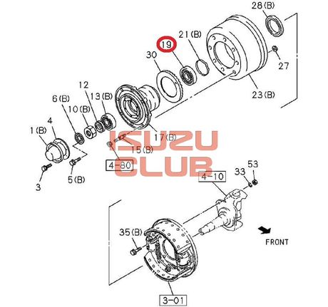 Схема Подшипник ступичный передний внутренний ISUZU FSR90/FSR34 =Isuzu Original= *8983174630*