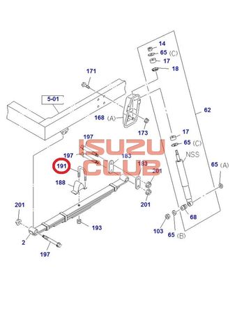Фотография Стремянка передней рессоры (L=165) ISUZU NQR90 =Isuzu Original= *9511710751*