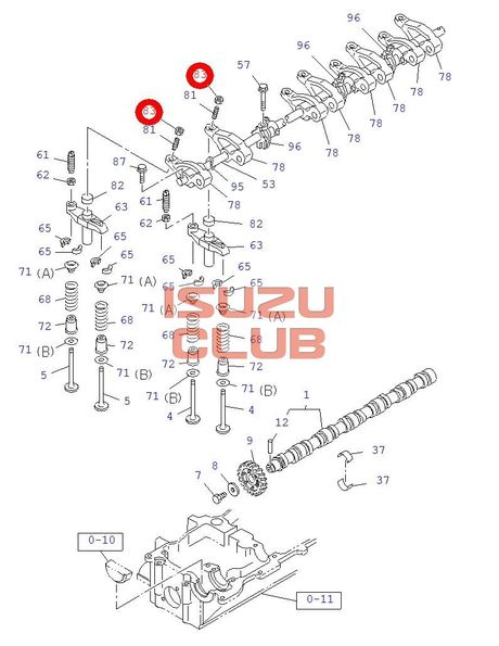 Схема Гайка рокера ISUZU 6HK1/4HK1/4JJ1 =Isuzu Original= *0911115100*