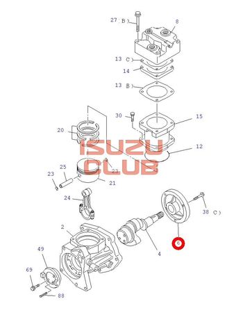 Фотография Шкив воздушного компрессора ISUZU NQR90/FSR90 4HK1 =Isuzu Original=