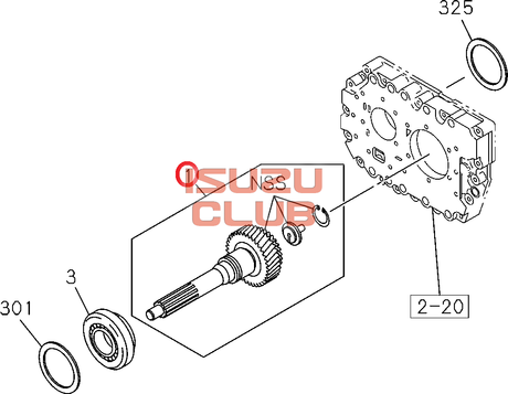 Схема Вал первичный КПП ZF9S1110 ISUZU FVR34 =Isuzu Original= *1332150360*