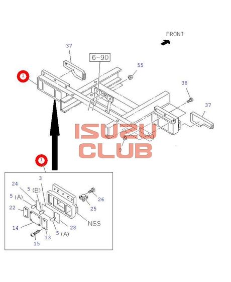 Схема Фонарь левый задний ISUZU N-С серии =Isuzu Original= *1822302080*