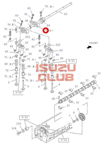 Схема Коромысло впускного клапана (рокер) двигателя 4HK1/6HK1 ISUZU/HITACHI =Isuzu Original= *8973064213*