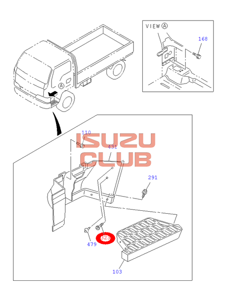 Схема Болт крепления подножки ISUZU NQR75/NQR71 =Isuzu Original= *8942793861*