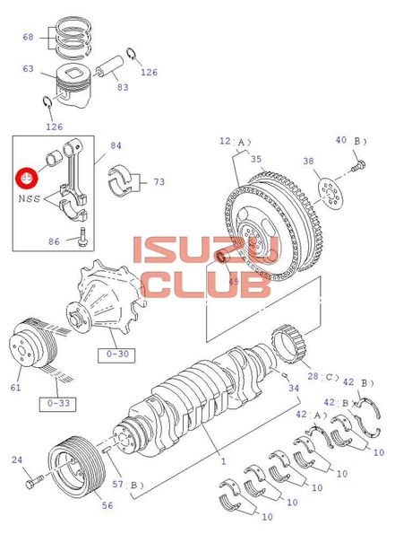 Схема Втулка шатуна мотор 4HK1/6HK1 =Isuzu Original= *8943917941*