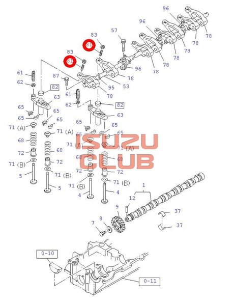 Схема Винт регулирующий рокера двигателя 4НК1 ISUZU =Isuzu Original= *8943950240*