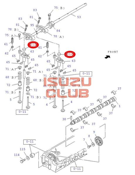 Схема Колпачок толкателя клапана мотор 4HK1/6HK1 =Isuzu Original= *8943960152*