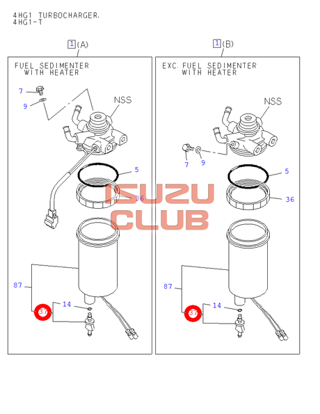 Схема Пробка слива воды с влагоотделителя ISUZU NQR71 =Isuzu Original= *8944537460*