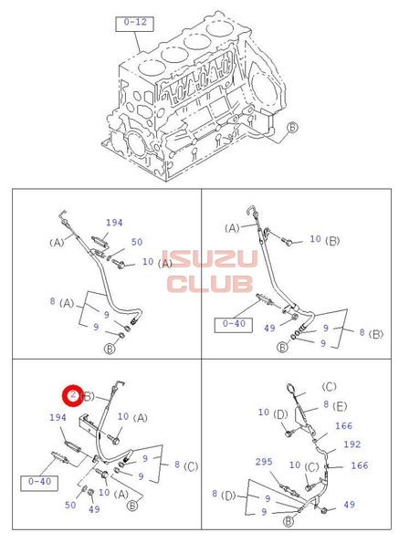 Схема Щуп масляный двигателя 4HK1 ISUZU NPR75/NQR75 =Isuzu Original= *8970198851*