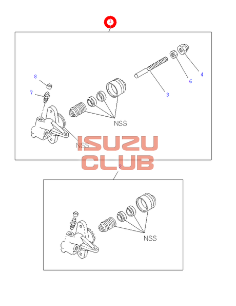Схема Цилиндр сцепления рабочий ISUZU NQR75/БОГДАН КПП MZZ6U =Isuzu Original= *8970397091*