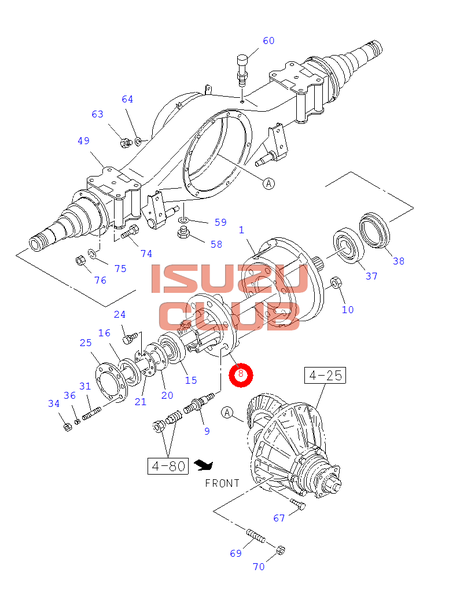 Схема Ступица задняя ISUZU NQR71 =Isuzu Original= *8971075492*