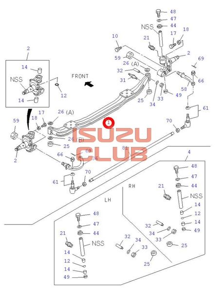 Схема Балка переднего моста ISUZU NQR75/NQR71 =Isuzu Original= *8971454065/8971375885*