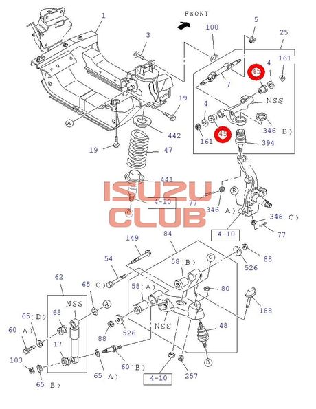 Схема Сайлентблок верхнего рычага ISUZU NLR85 =Isuzu Original= *8971883690*
