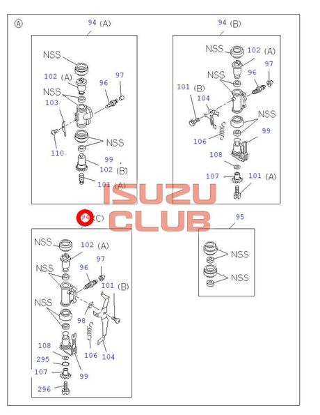 Схема Цилиндр тормозной рабочий задний правый (Б/П) NLR85 =Isuzu Original= *8971914990*