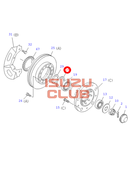 Схема Сальник подшипника передней ступицы внутренний ISUZU NLR85 =Isuzu Original= *8972110820*