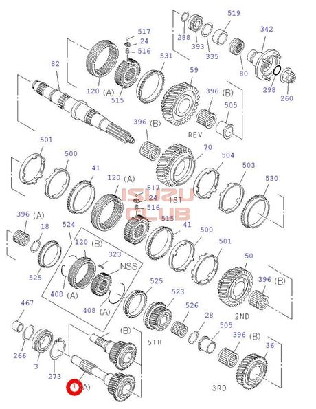Схема Вал первичный ISUZU КПП MYY5T =Isuzu Original= *8972529241*
