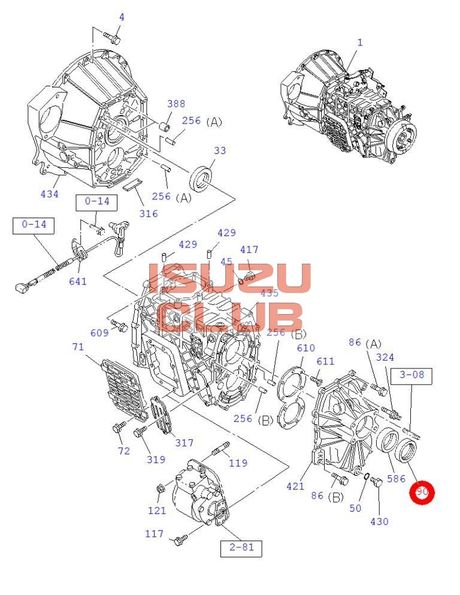 Схема Сальник хвостовика ISUZU КПП MZZ6 =Isuzu Original= *8972535511*