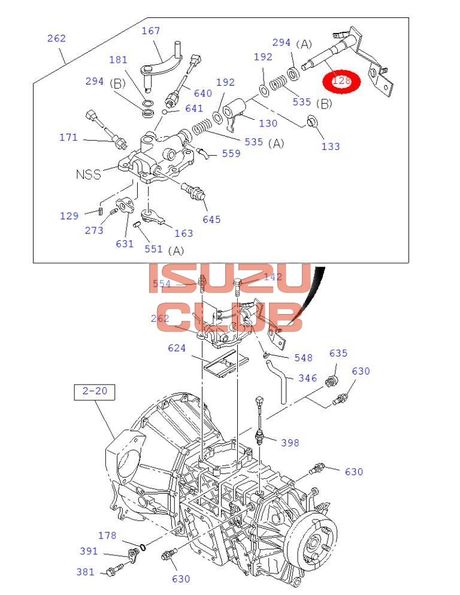 Схема Вал механизма переключения передач ISUZU  КПП MYY5T/MYY5M =Isuzu Original= *8973057250*