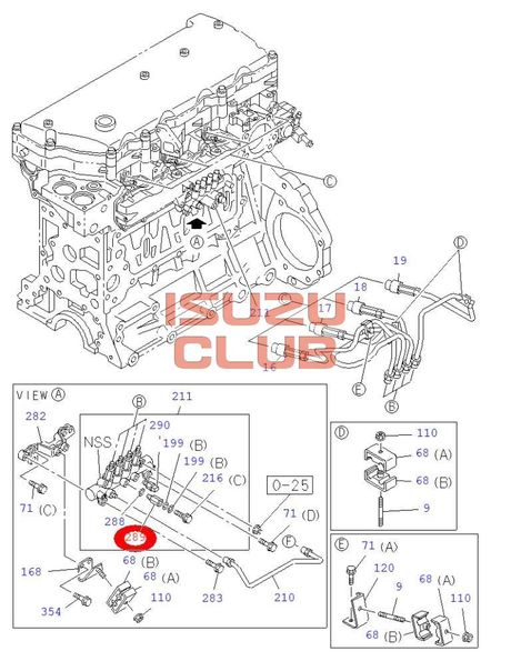 Схема Клапан редукционный топливной рампы ISUZU 4HK1/4JJ1/6HK1 =Isuzu Original= *8973186910*