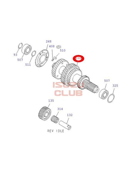 Схема Вал промежуточный ISUZU КПП MYY5T =Isuzu Original= *8973265901*