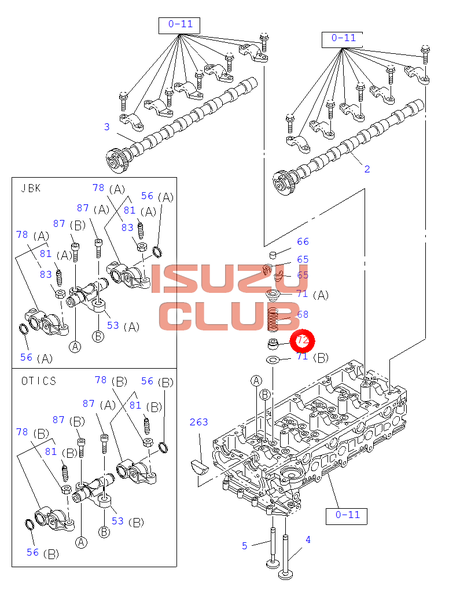Схема Колпачок маслосъемный 4JJ1 ISUZU NLR85/NMR85 =Isuzu Original= *8973286470*