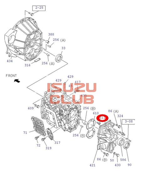 Схема Болт КПП MYY/MZZ (прижимной пластины задней части КПП) =Isuzu Original= *8973653540*