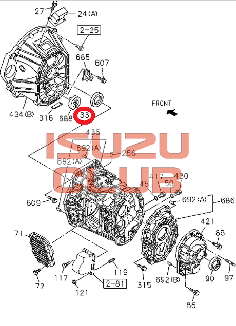 Схема Сальник первичного вала КПП ISUZU FSR90 =Isuzu Original= *8973779470*