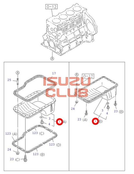 Схема Поддон ДВС картер масляный двигателя 4НК1/4НЕ1 ISUZU NQR75 =Isuzu Original= *8973852431*