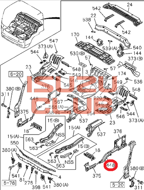 Схема Накладка порога внутренняя ISUZU FVR34/FSR90 =Isuzu Original= *8975895522*